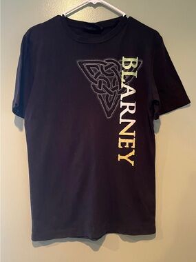 Blarney Castle Black Tee with Vertical Logo